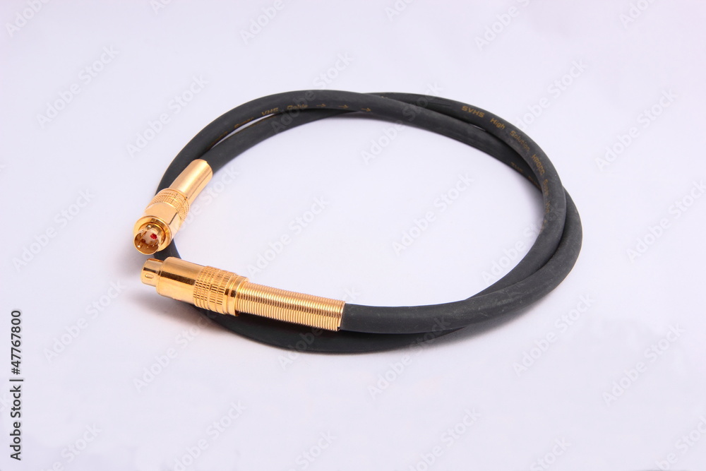Data cable with gold plated plug. Transmission of video signals. Data cable with gold plated plug. Transmission of video signals.