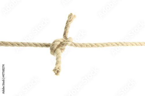 rope with knot, isolated on white