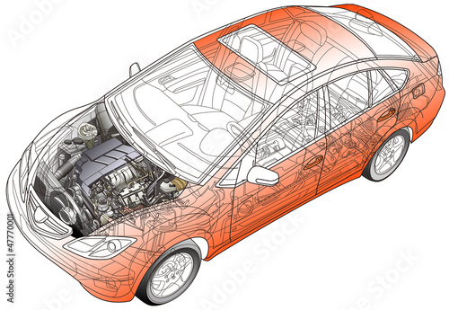 自動車の透視イラスト