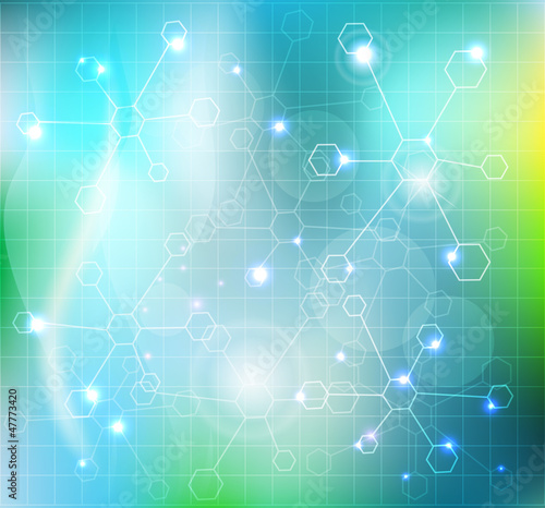 Abstract molecules wallpaper, medical background