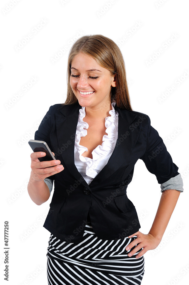 Isolated business woman