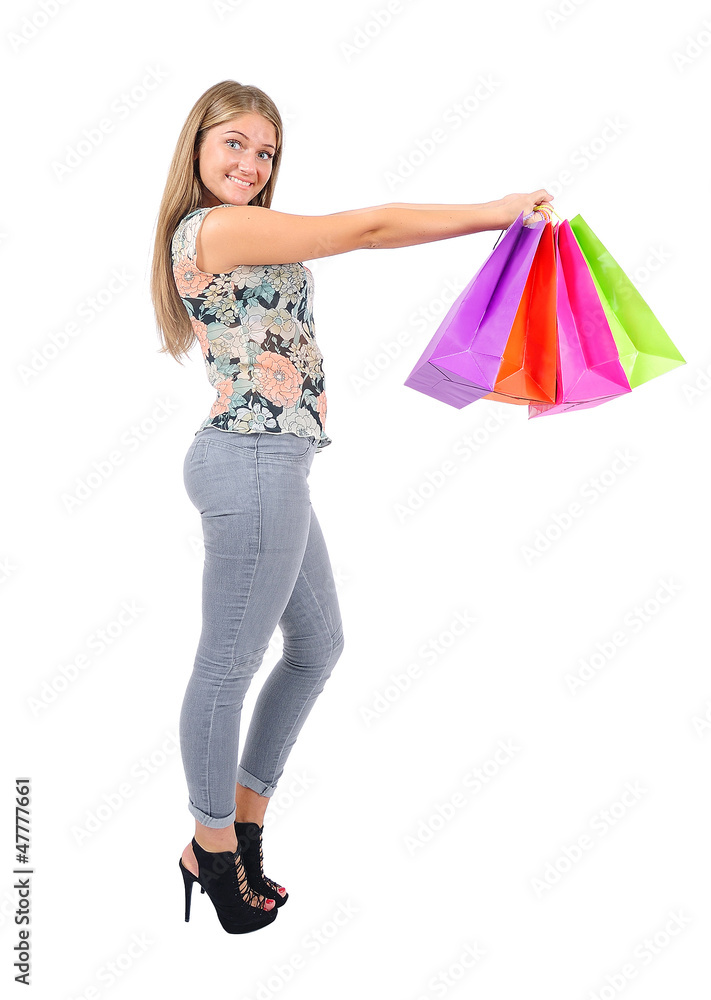 Isolated casual woman Isolated casual woman