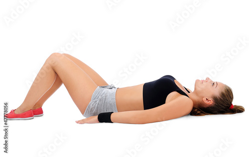 Isolated fitness woman