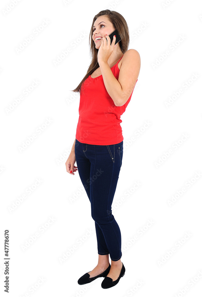 Isolated casual girl