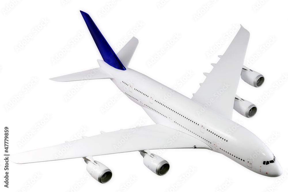 Fototapeta premium Modern airplane on white.