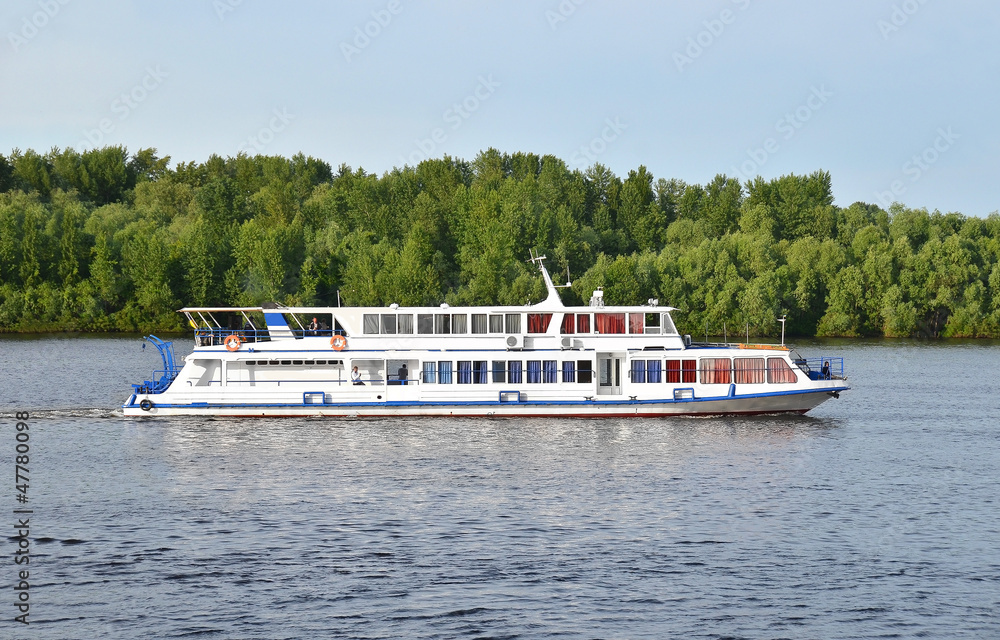 Motorboat on the Dnieper river, Kiev, Ukraine Motorboat on the Dnieper river, Kiev, Ukraine