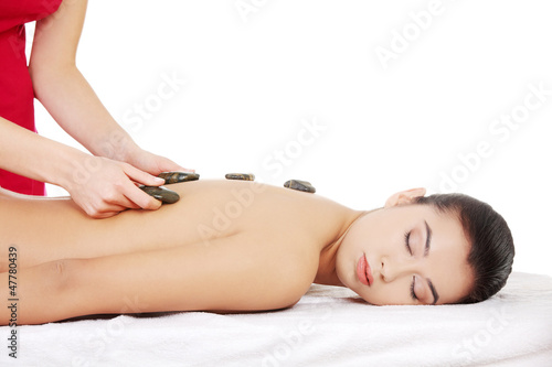 Spa stone massage.