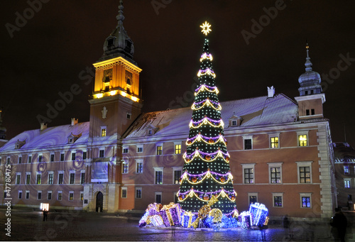 Christmas decorations in Warsaw, Poland #47780475