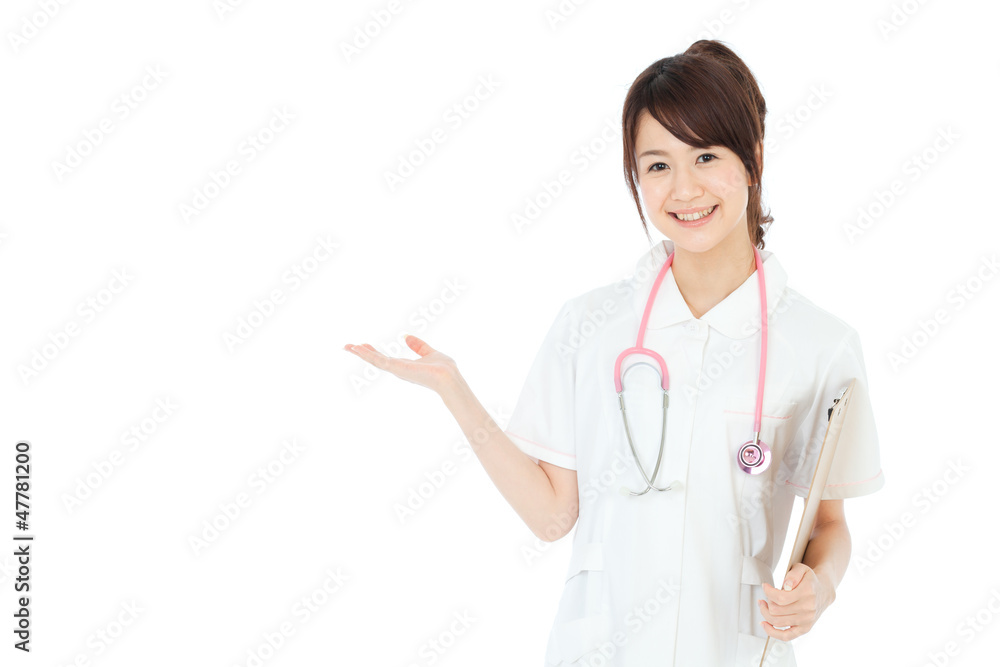 Beautiful asian nurse on white background Beautiful asian nurse on white background