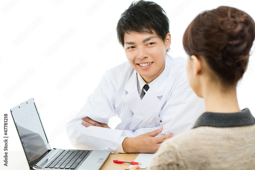 Asian young medical doctor isolated on white background Asian young medical doctor isolated on white background