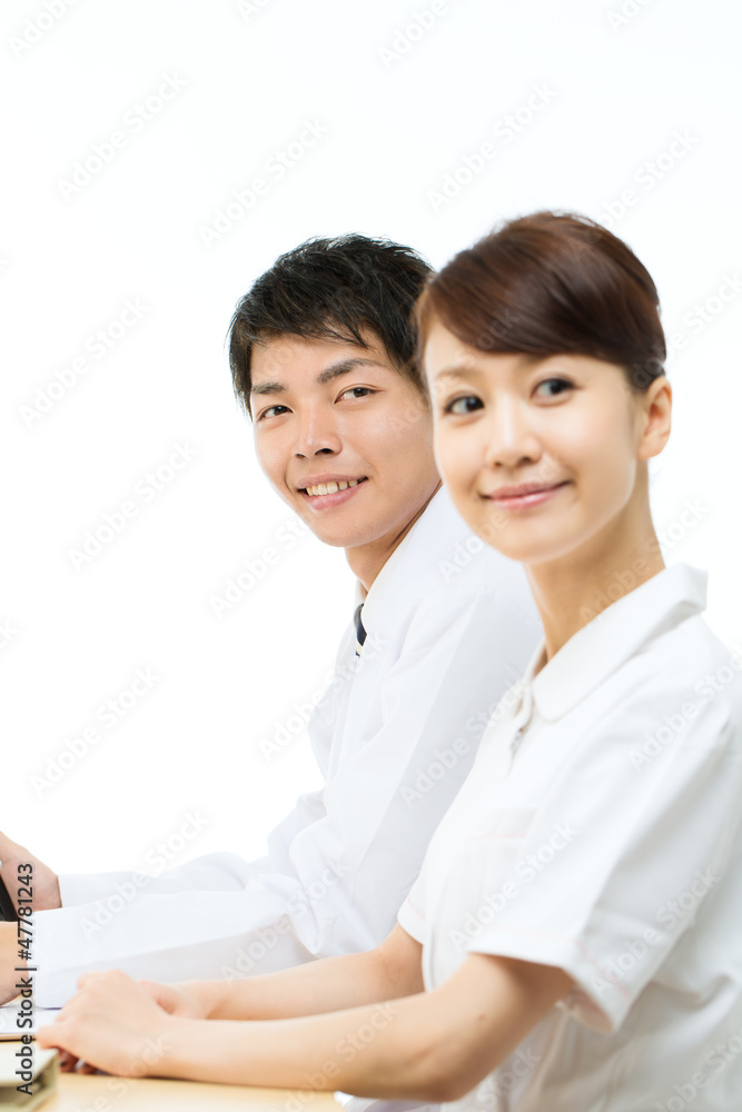 Asian young medical doctor isolated on white background Asian young medical doctor isolated on white background