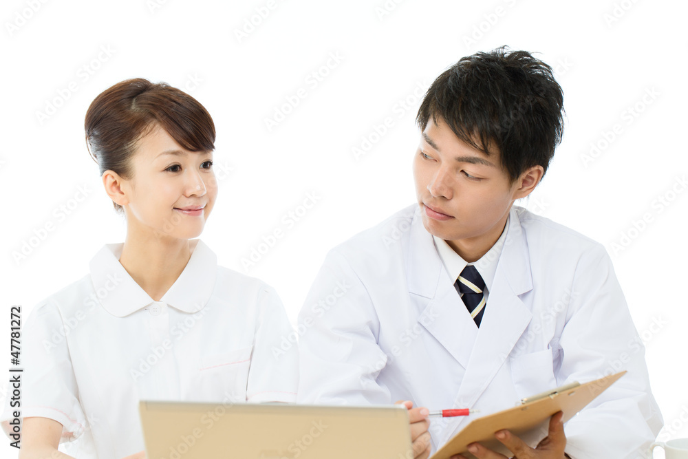 Asian young medical doctor isolated on white background Asian young medical doctor isolated on white background
