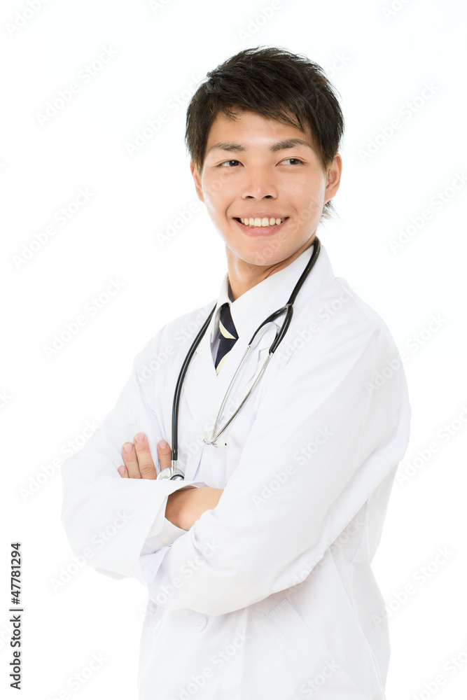 Asian young medical doctor isolated on white background Asian young medical doctor isolated on white background