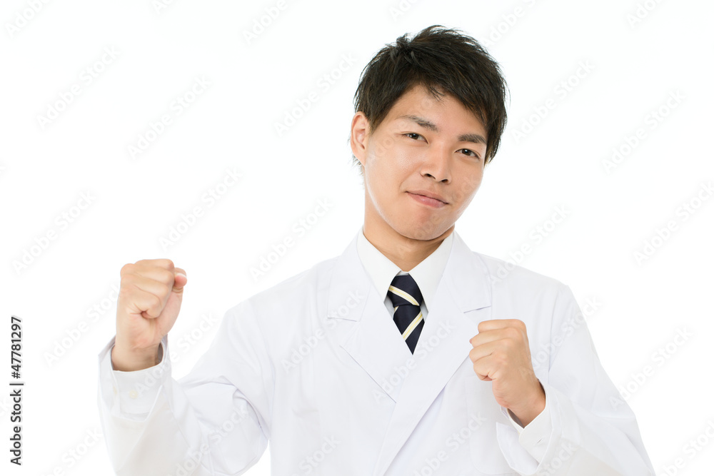 Asian young medical doctor isolated on white background Asian young medical doctor isolated on white background