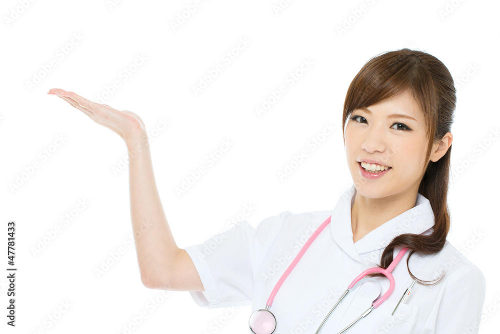 Beautiful asian nures on white background Beautiful asian nures on white background