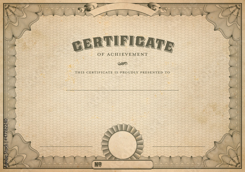 vintage certificate template with headline