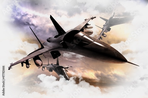 Canvas Print Fighter Jets in Action