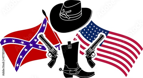 symbol of american civil war. stencil