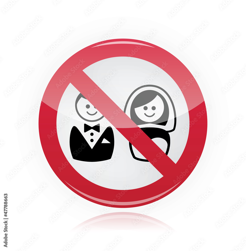 No marriage, no wedding, no love warning red sign No marriage, no wedding, no love warning red sign