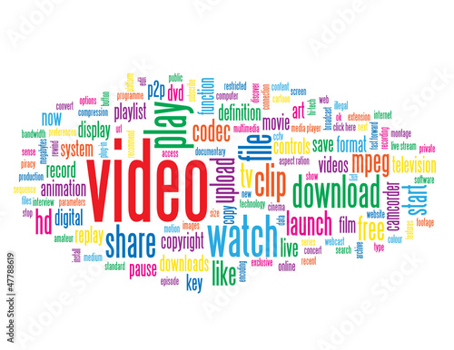 "VIDEO" Tag Cloud (play watch view media player clip button)