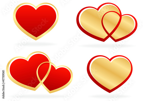 set of stylized hearts