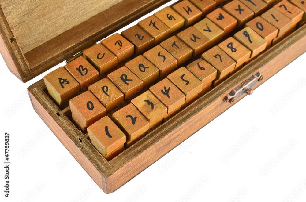 A-Z alphabet rubber stamp made by wood A-Z alphabet rubber stamp made by wood