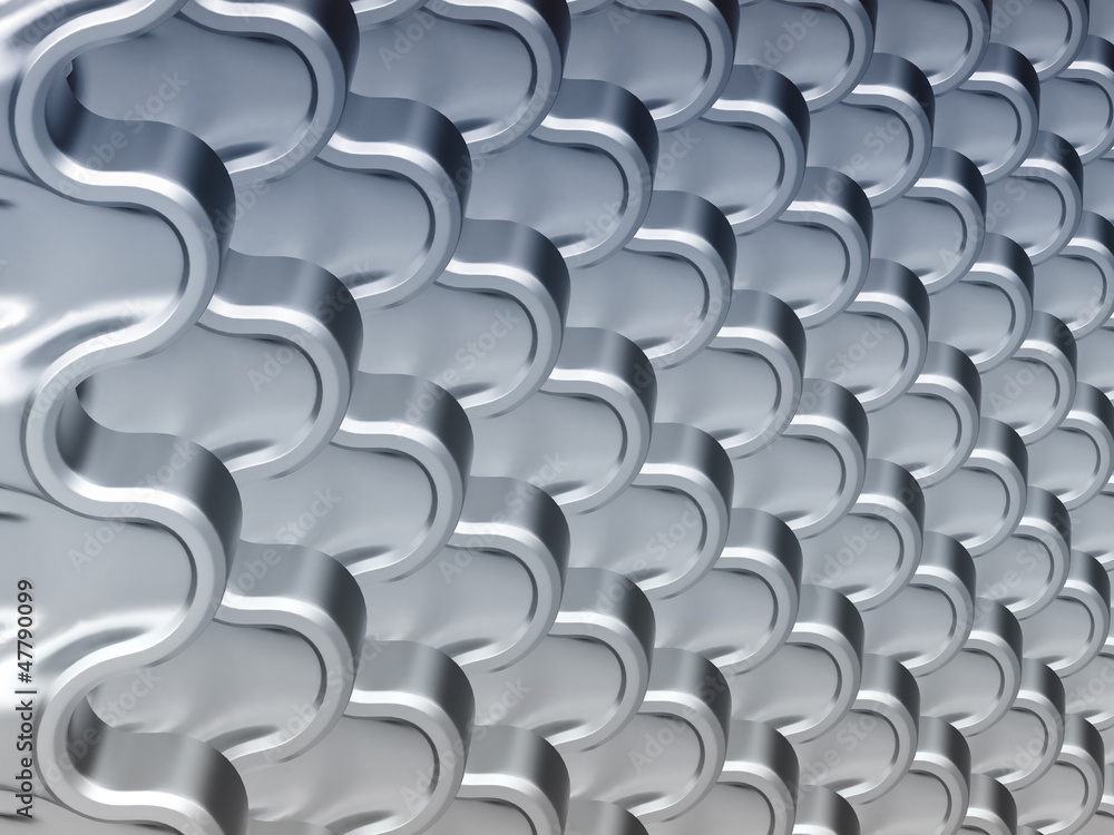 Obraz premium Wavy metallic scales texture