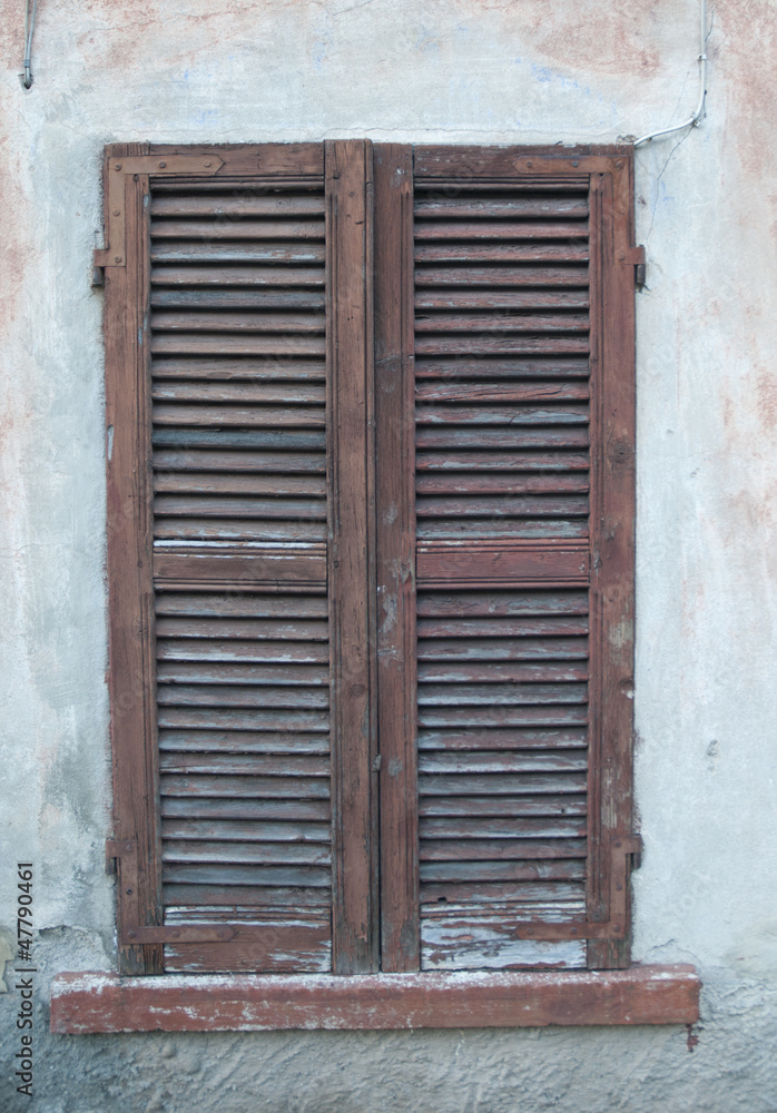 Old Wooden Window in Milano italy