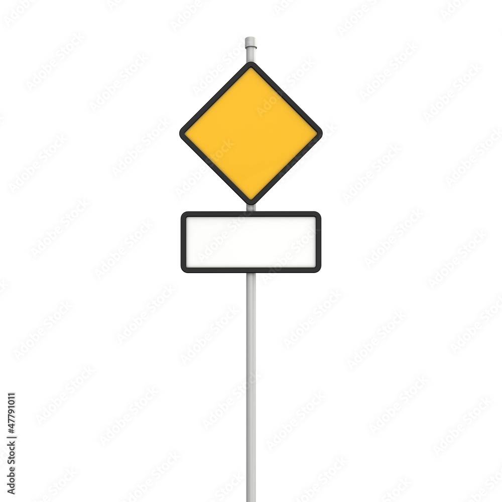 Blank yellow and rectangular road sign Blank yellow and rectangular road sign