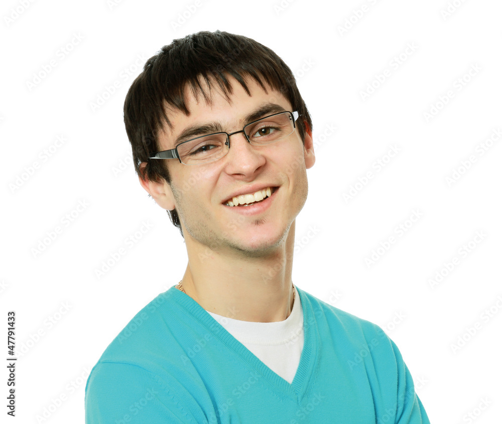 Portrait of a young smiling guy, isolated on white background Portrait of a young smiling guy, isolated on white background