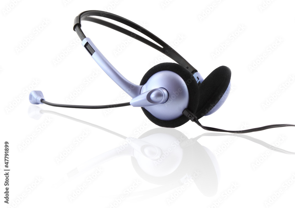 Headset with a microphone. Headset with a microphone.