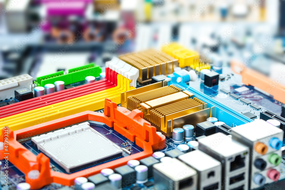 Obraz premium Computer motherboard closeup
