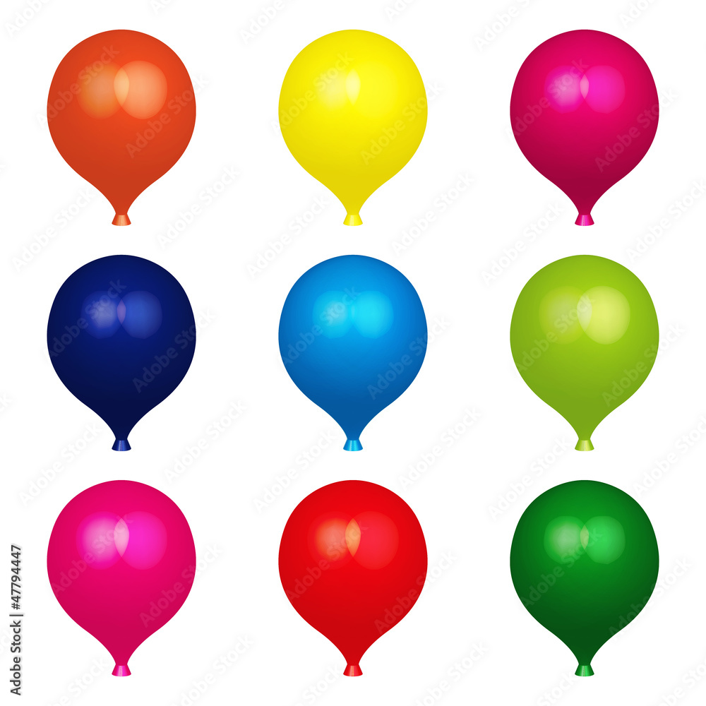 bunte Luftballons 3d Vektor