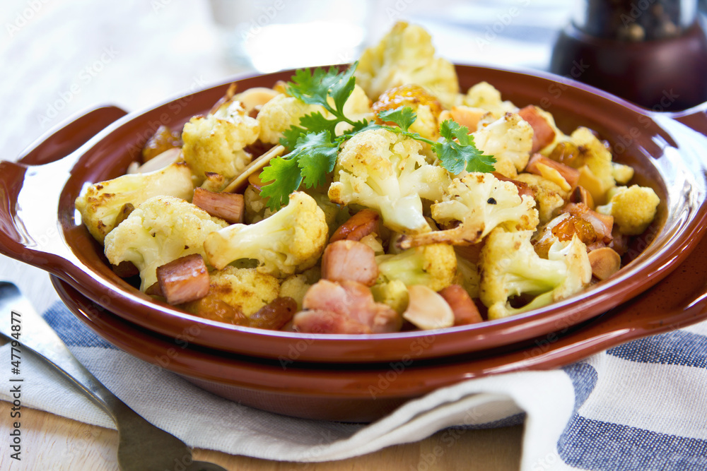 Roasted Cauliflower with Ham Roasted Cauliflower with Ham