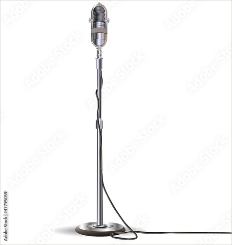Old styled microphone vector