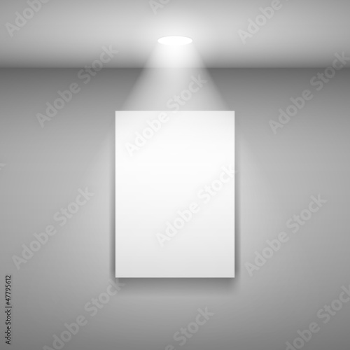 Frame on the wall with light