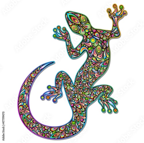 Gecko Geko Lizard Psychedelic Art Design-Geco Psichedelico