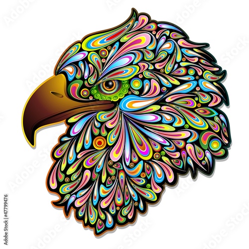 Eagle Hawk Psychedelic Art Design-Aquila Falco Psichedelico photo