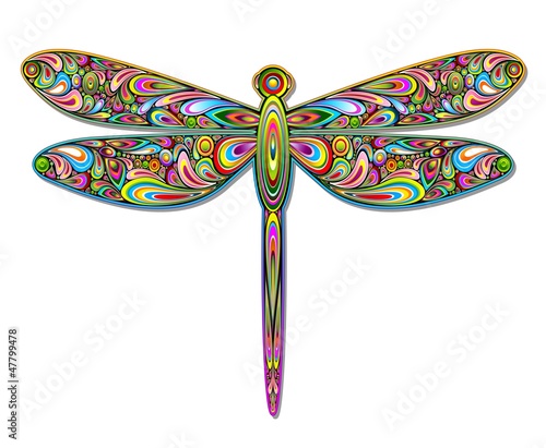 Dragonfly Psychedelic Art Design-Libellula Pop Art photo
