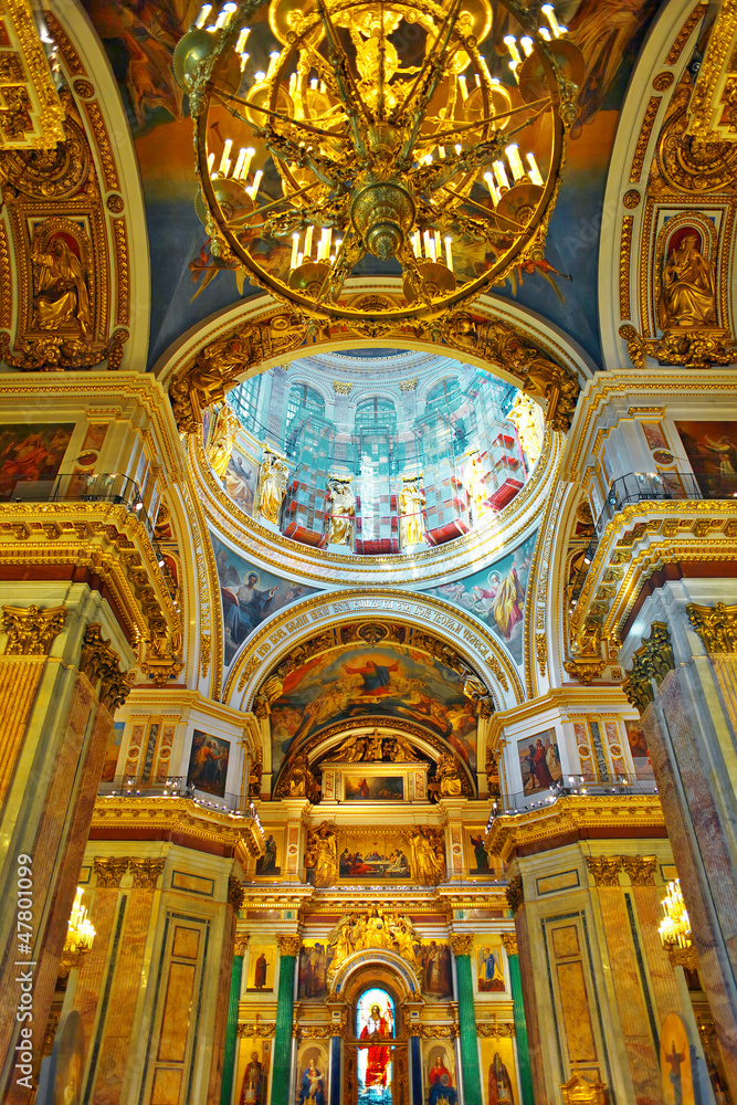 ST. PETERSBURG, RUSSIA FEDERATION - JUNE 29:Interior of Saint Is