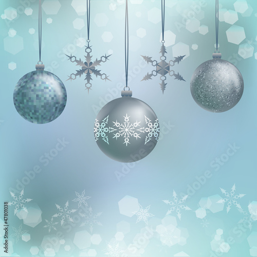 Illustration of three Christmas decoration balls