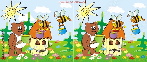 hive and bear-find 10 differences