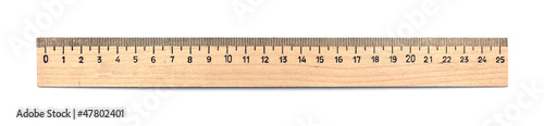 Photo wooden ruler isolated on white