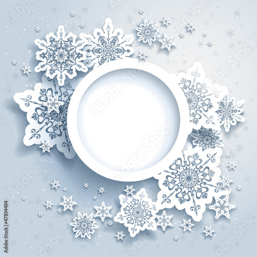 Abstract design with snowflakes