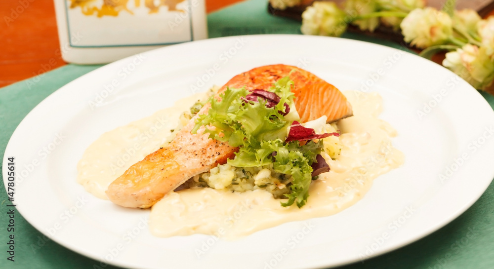 Salmon Steak with Vegetables Salmon Steak with Vegetables