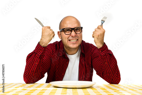 Man at the dinner table photo