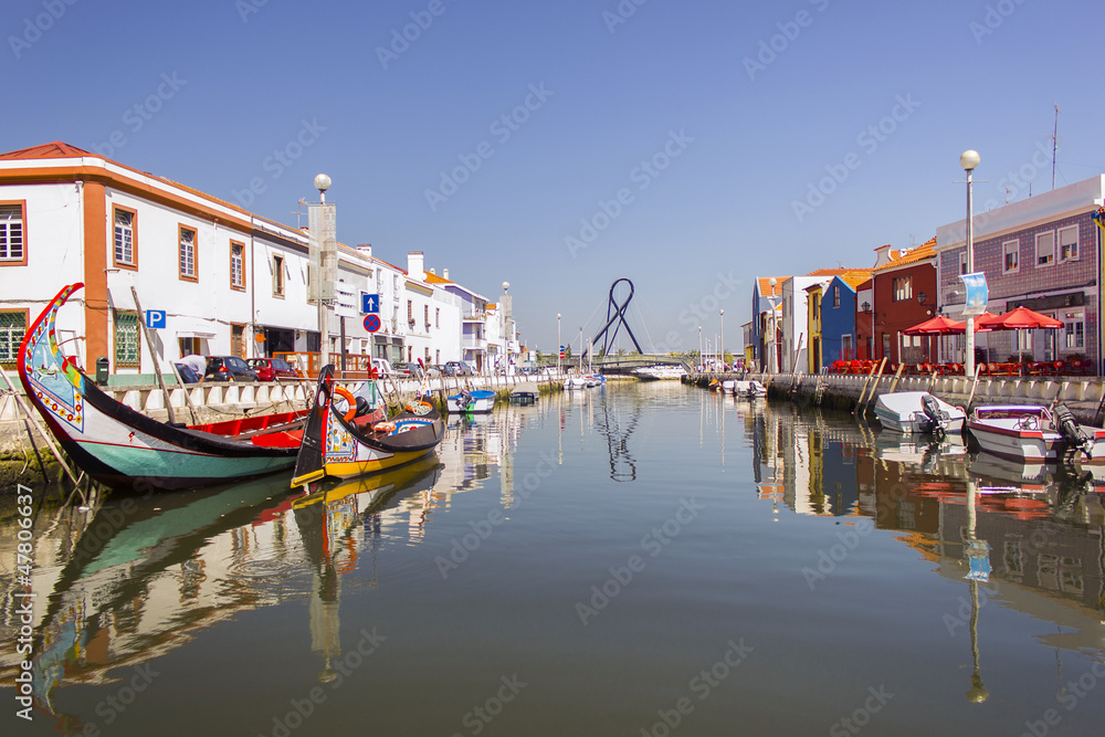 A view of a water canal, Aveiro, Portugal