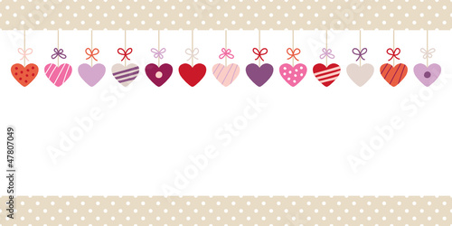Love Letter Hanging Hearts Pattern Retro Dots