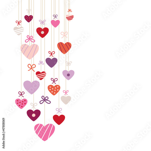 Hanging Hearts Love Letter Retro