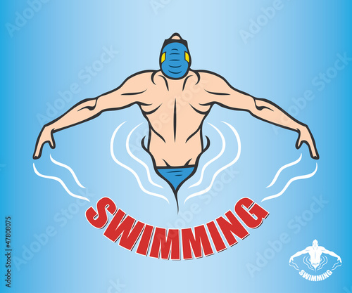 Cartoon swimmer